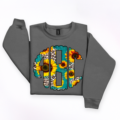 Sunflower Leopard Wood - Custom Monogram Transfer