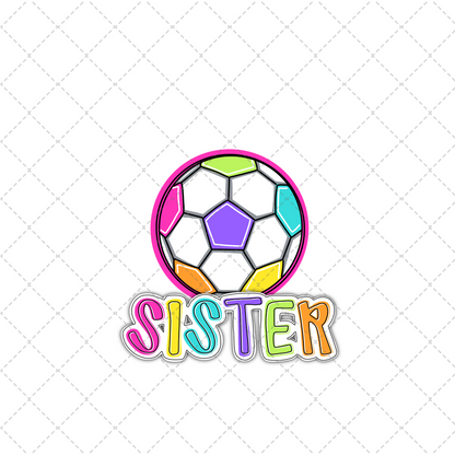 Bright Dotty Soccer Sister Transfer ** TWO PART* SOLD SEPARATELY**