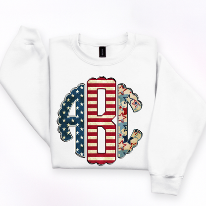 Vintage Stars & Stripes - Custom Monogram Transfer