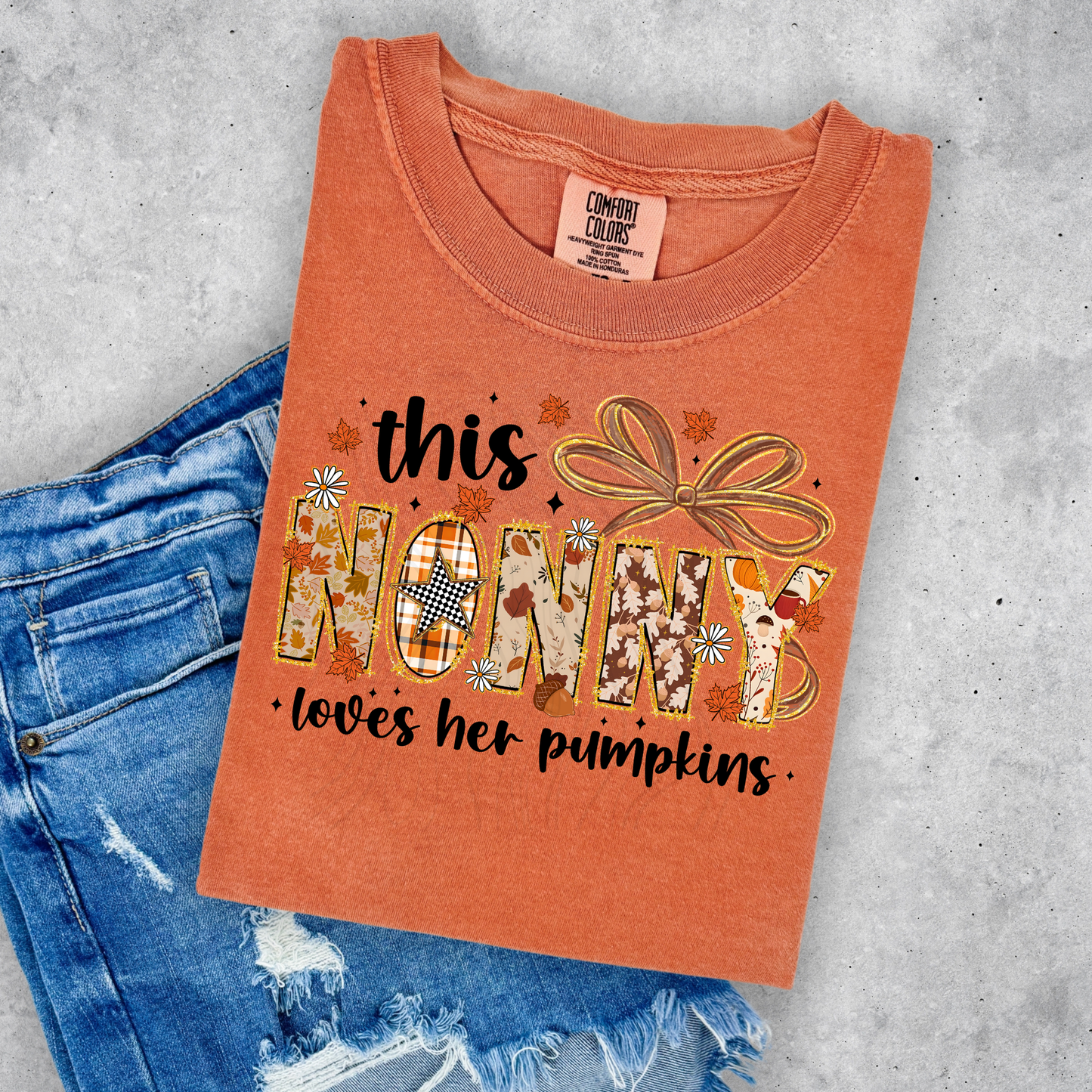 This Nonny Loves Her Pumpkins White Transfer