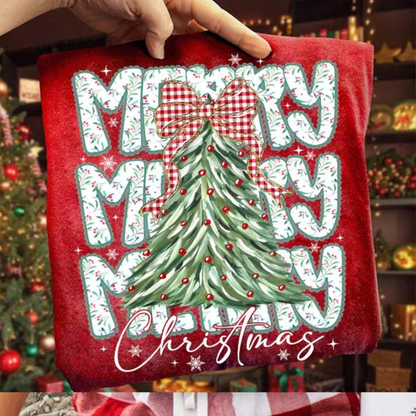 COQUETTE FLORAL MERRY CHRISTMAS TRANSFER