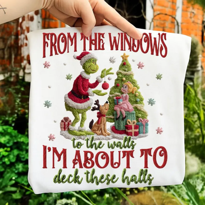 RETRO CHRISTMAS YARN CROCHET GMAN TRANSFER