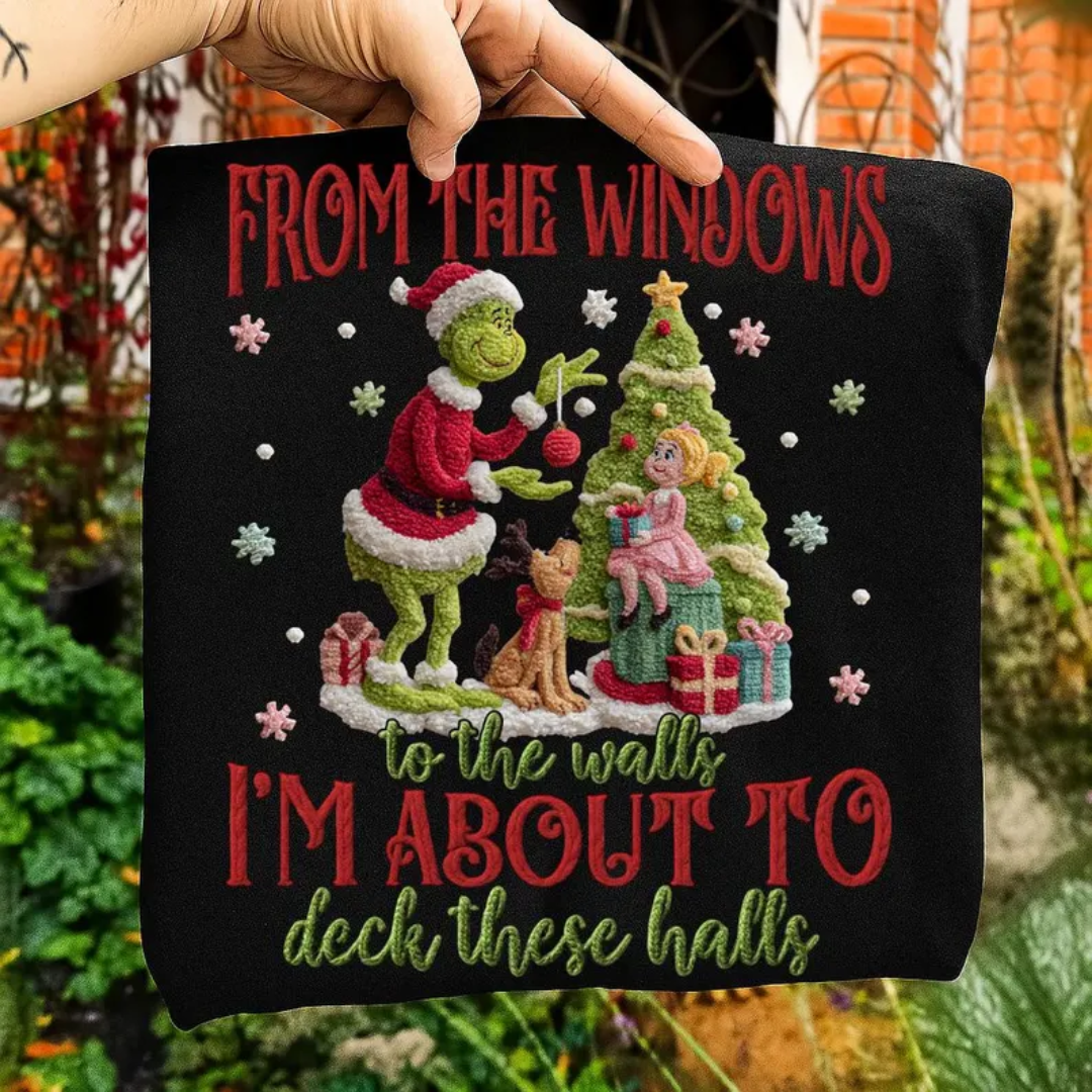 RETRO CHRISTMAS YARN CROCHET GMAN TRANSFER