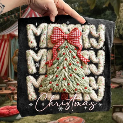 LATCH HOOK YARN CROCHET COQUETTE FLORAL MERRY CHRISTMAS TRANSFER