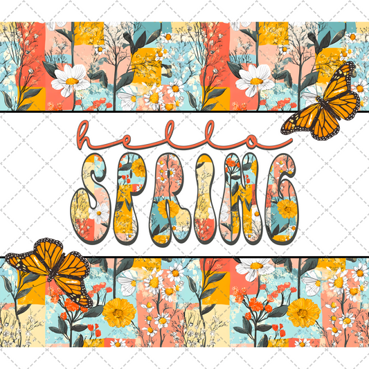 Hello Spring Tumbler Wrap - Sublimation Transfer