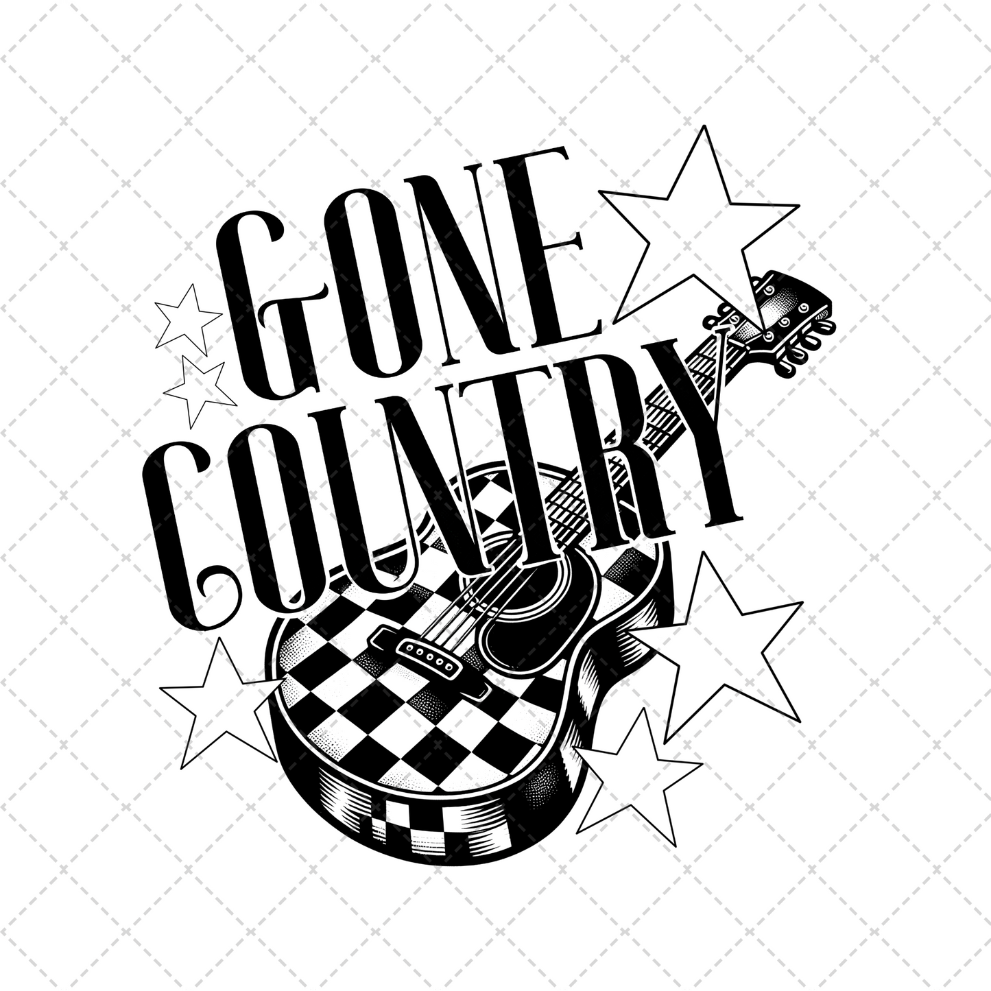 Gone Country Checkered Transfer