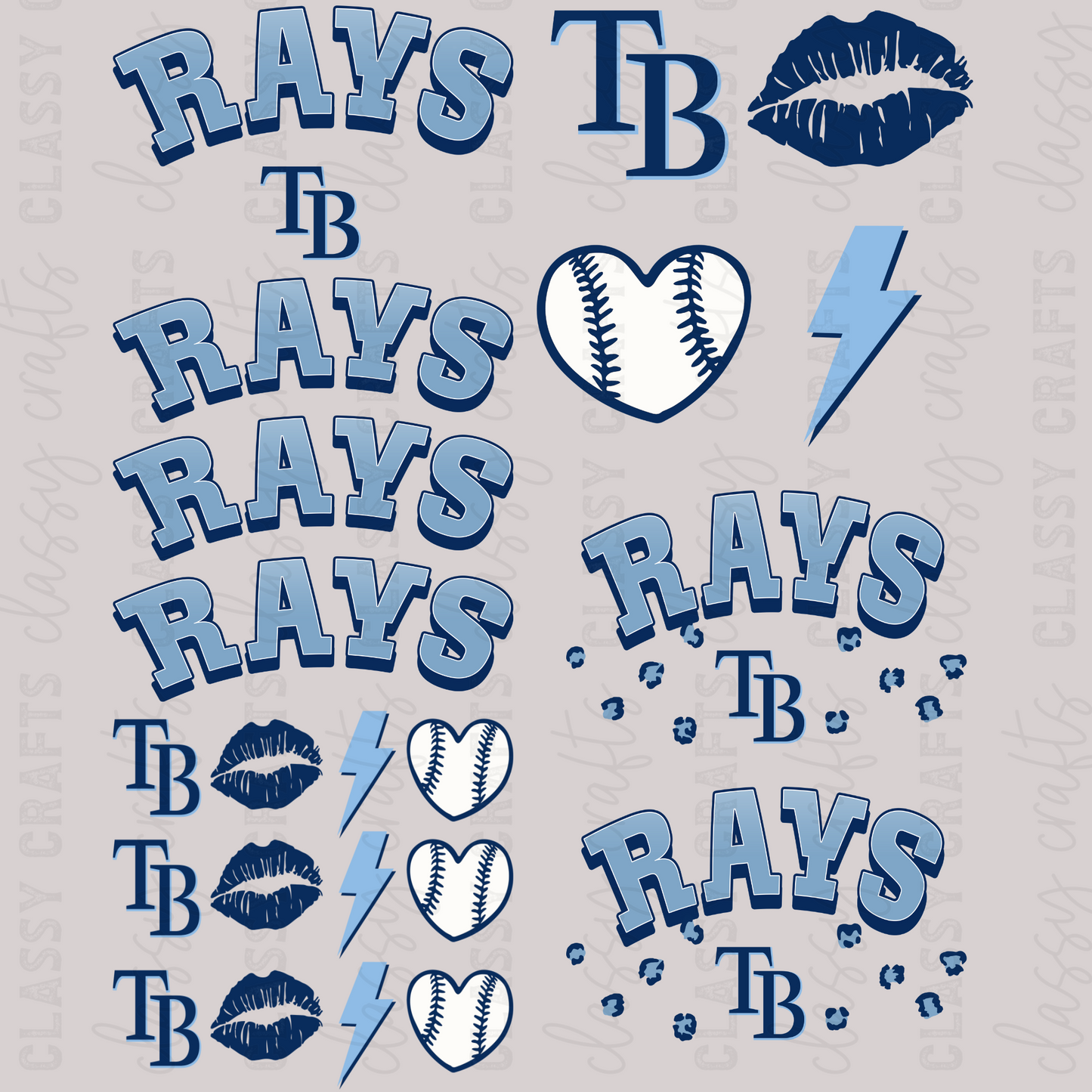 Rays -  30x24 - MINI PREMADE GANG SHEET