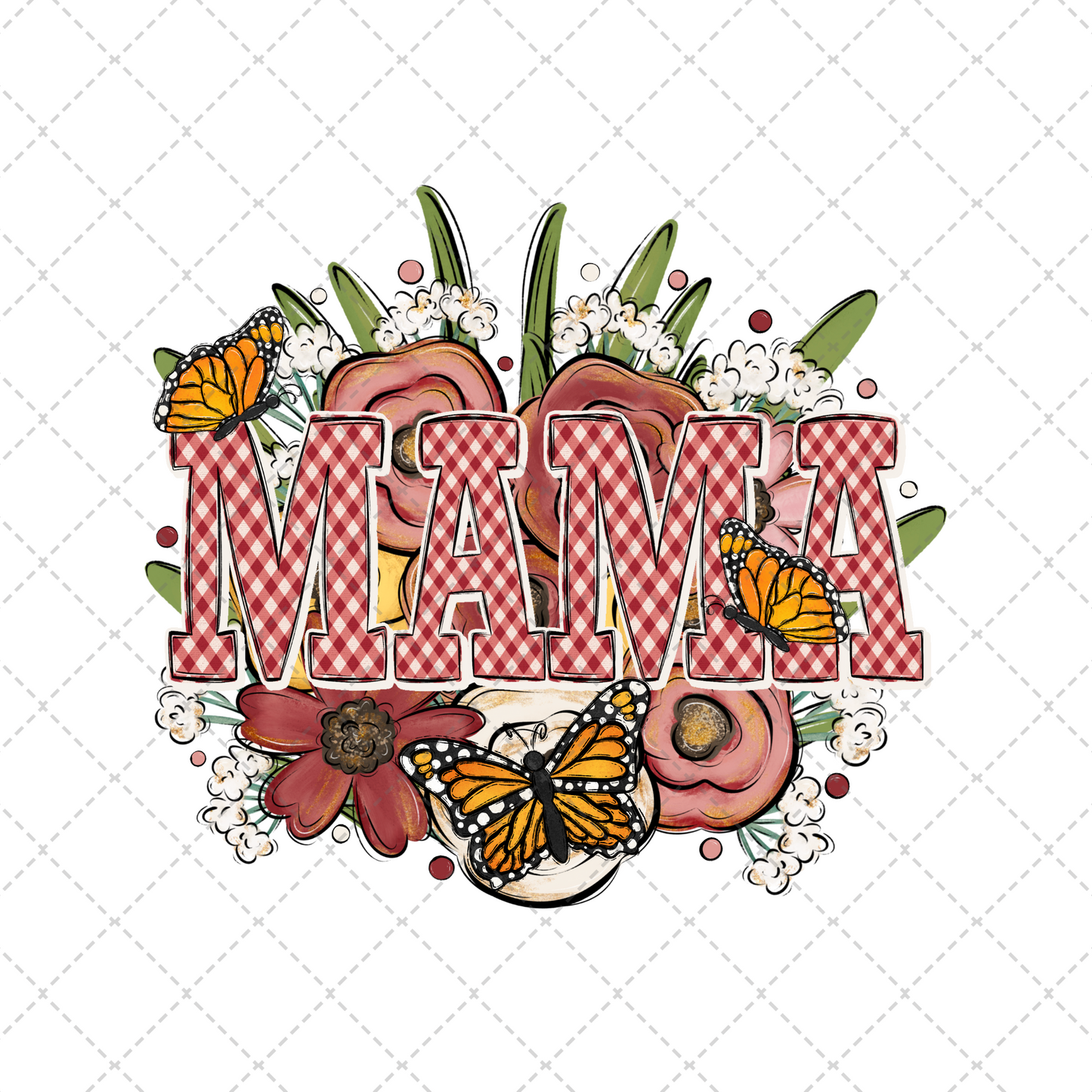 Mama Country Floral Transfer