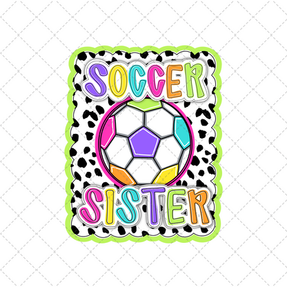 Bright Dotty Soccer Sister Transfer ** TWO PART* SOLD SEPARATELY**