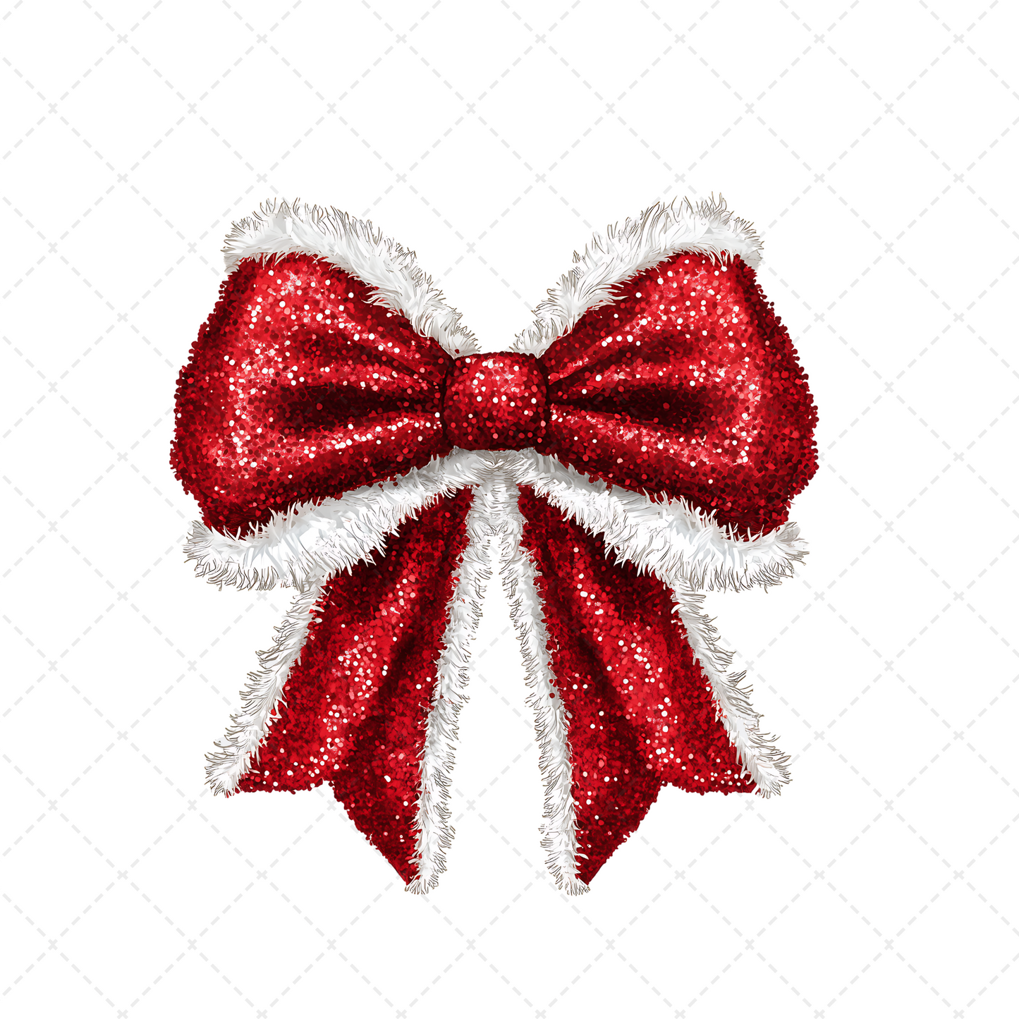 Santa Bow Sequin Transfer