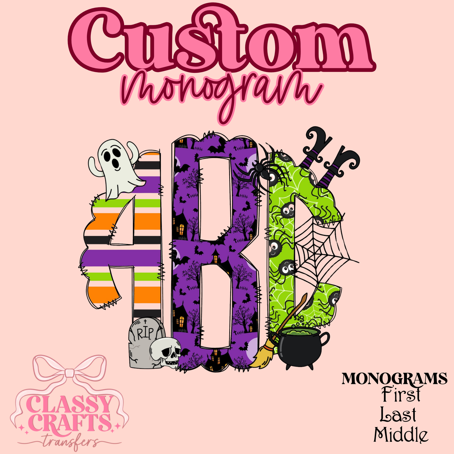Trick or Treat - Custom Monogram Transfer