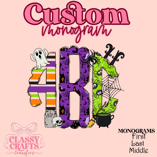 Trick or Treat - Custom Monogram Transfer