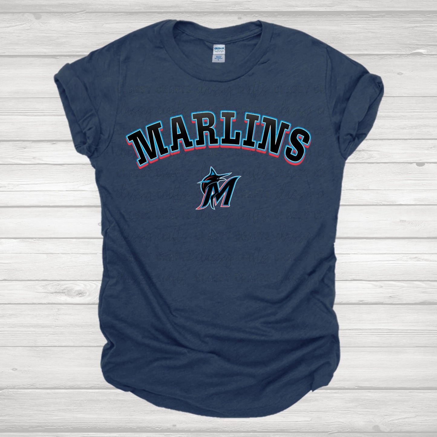 Marlin Fish Baseball Transfer