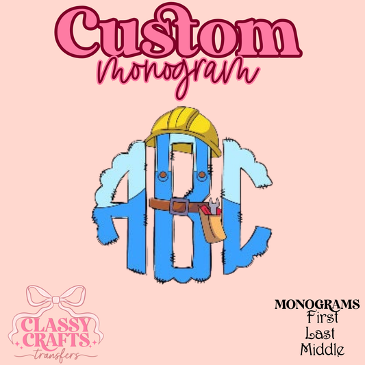 Construction - Custom Monogram Transfer