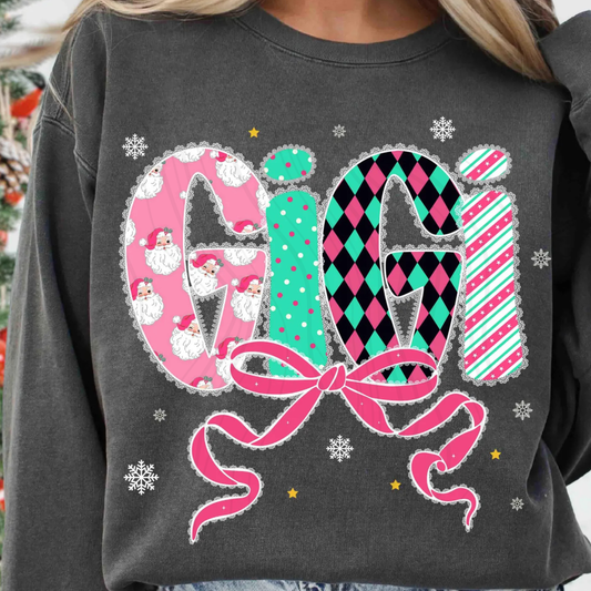 Pink Santa Coquette Gigi Transfer