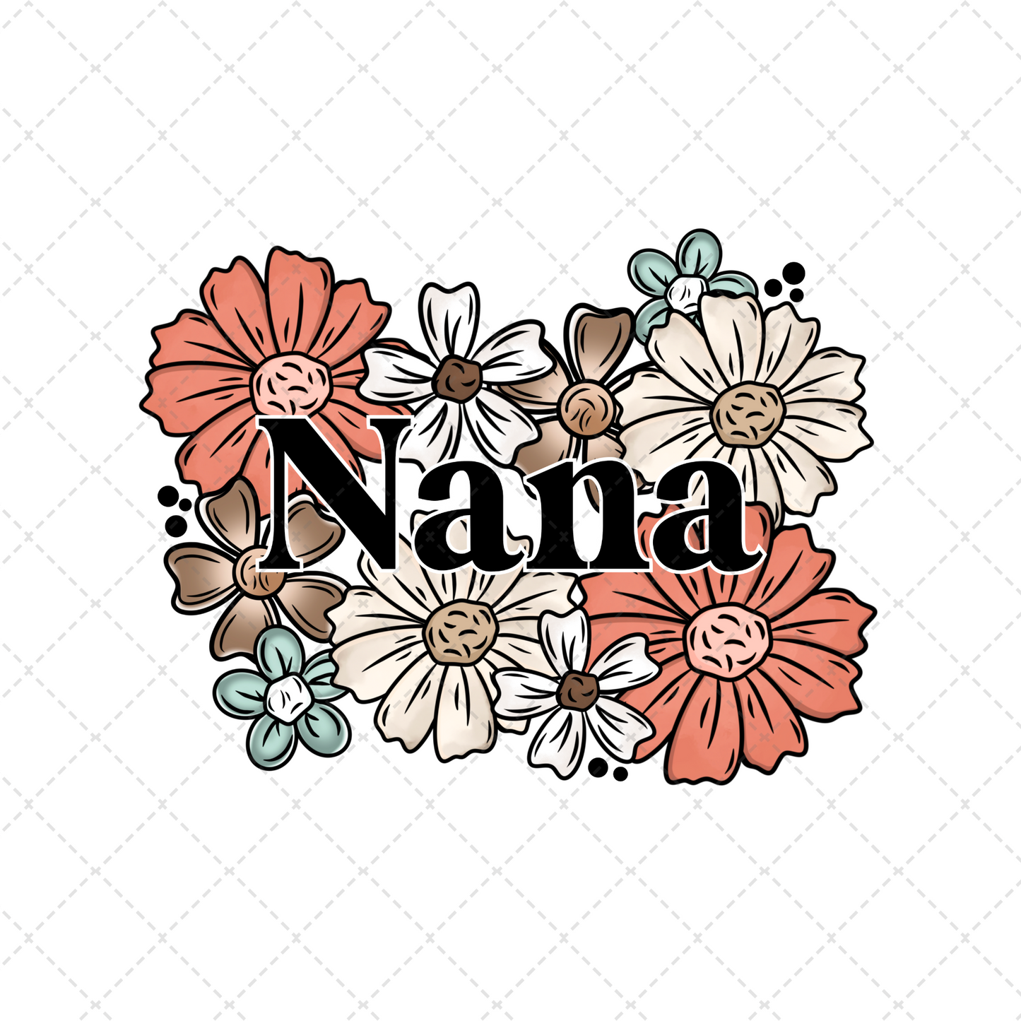 Nana Floral Transfer ** TWO PART* SOLD SEPARATELY**