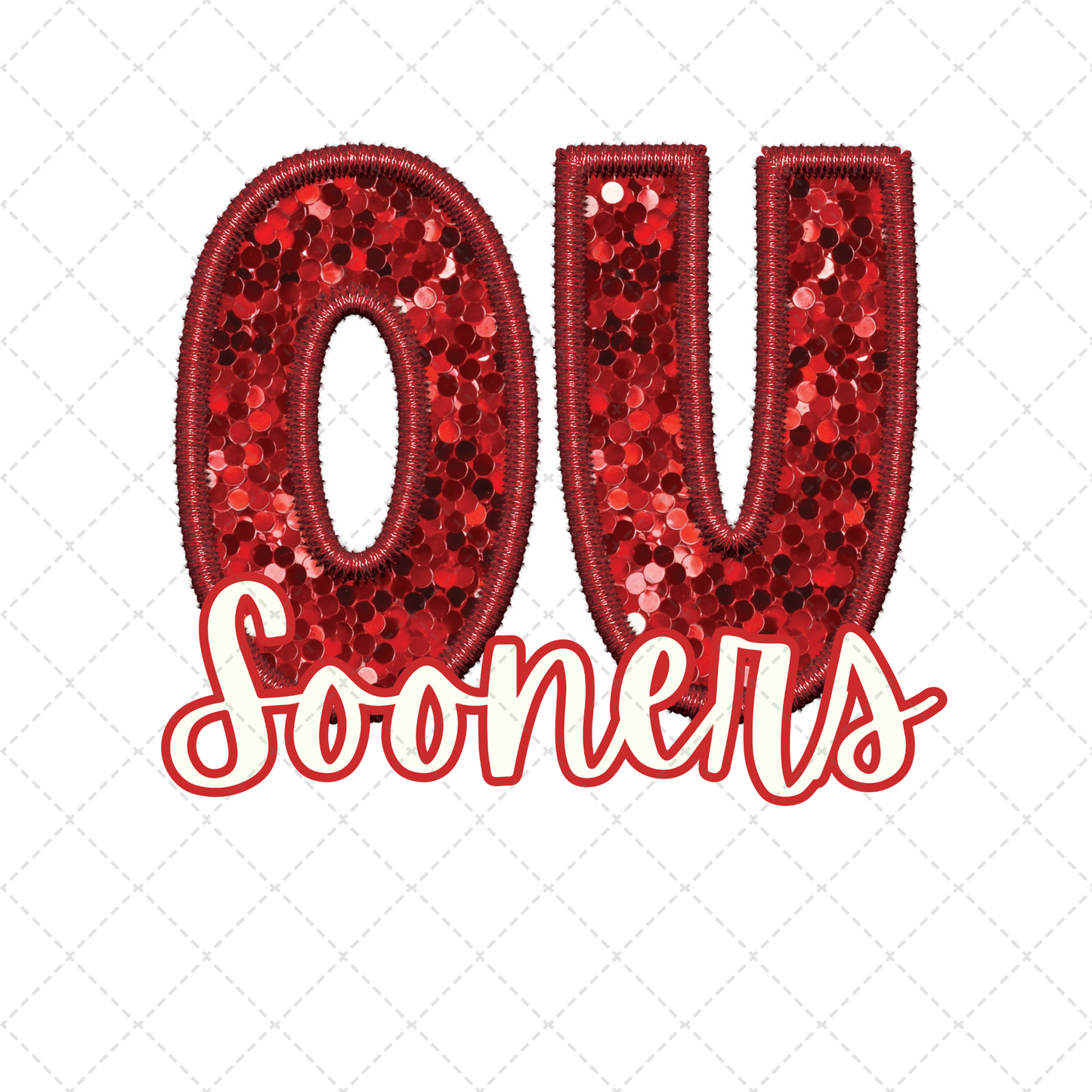 Sooners Faux Glitter Transfer