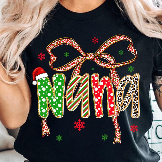 Cheetah Christmas Nana Transfer
