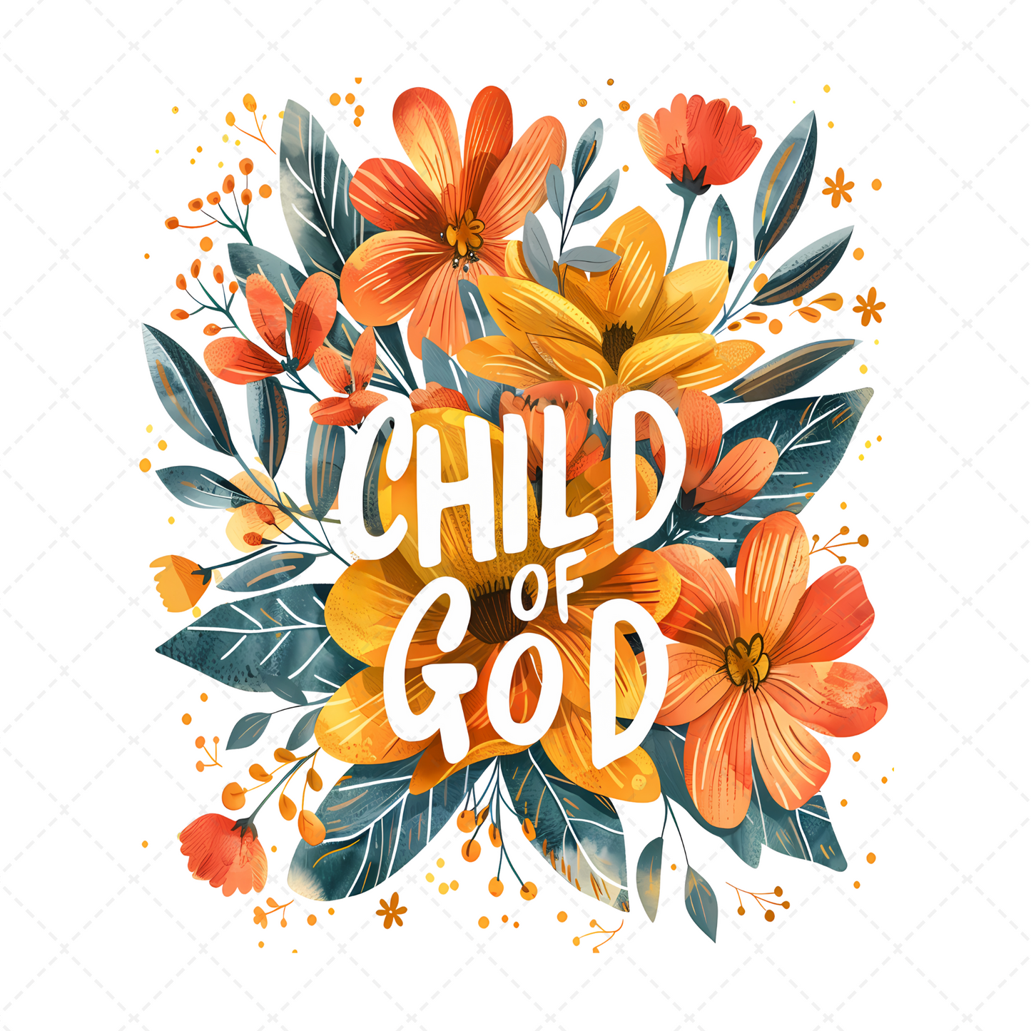 Child Of God Floral Transfer