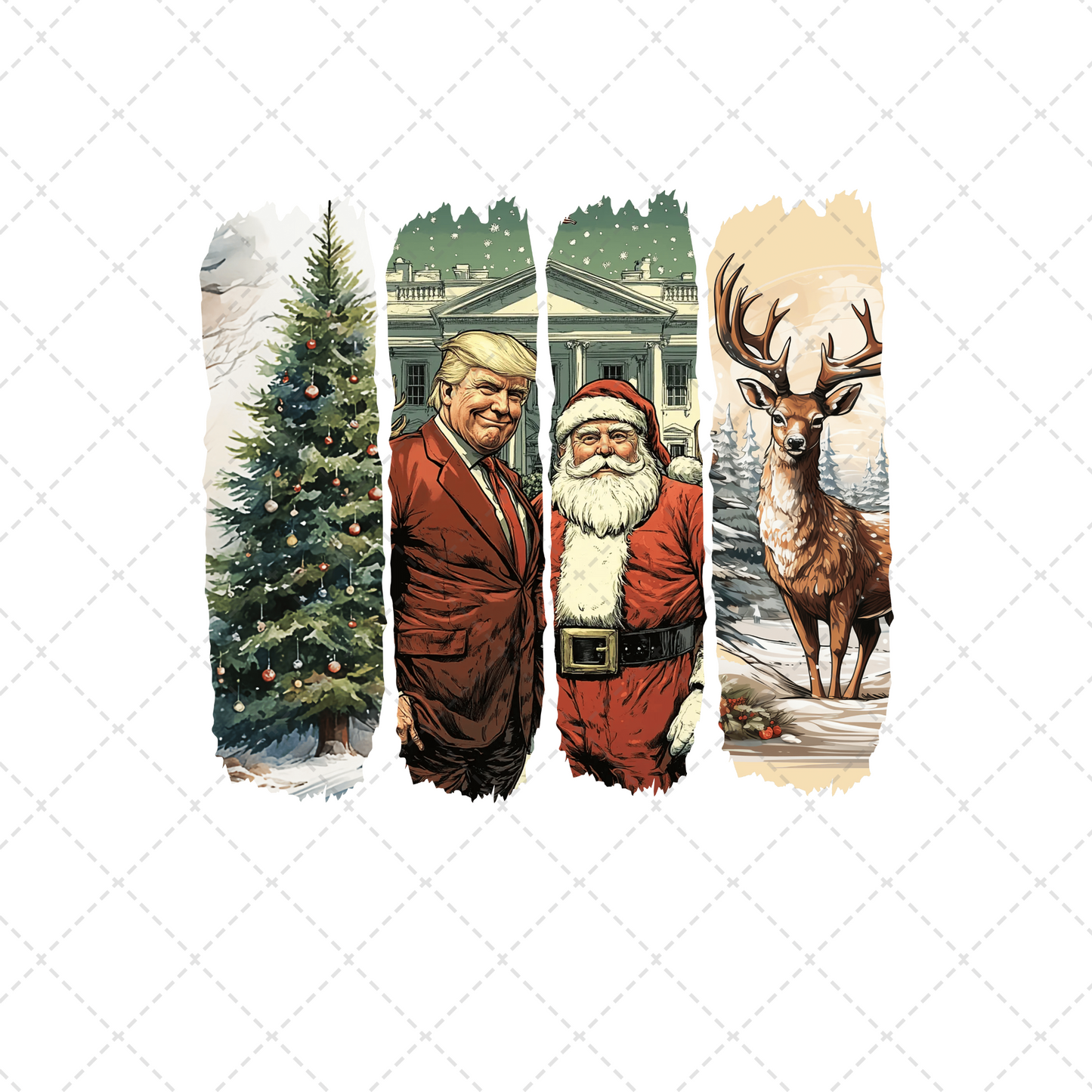 Vintage Christmas With Trump Transfer