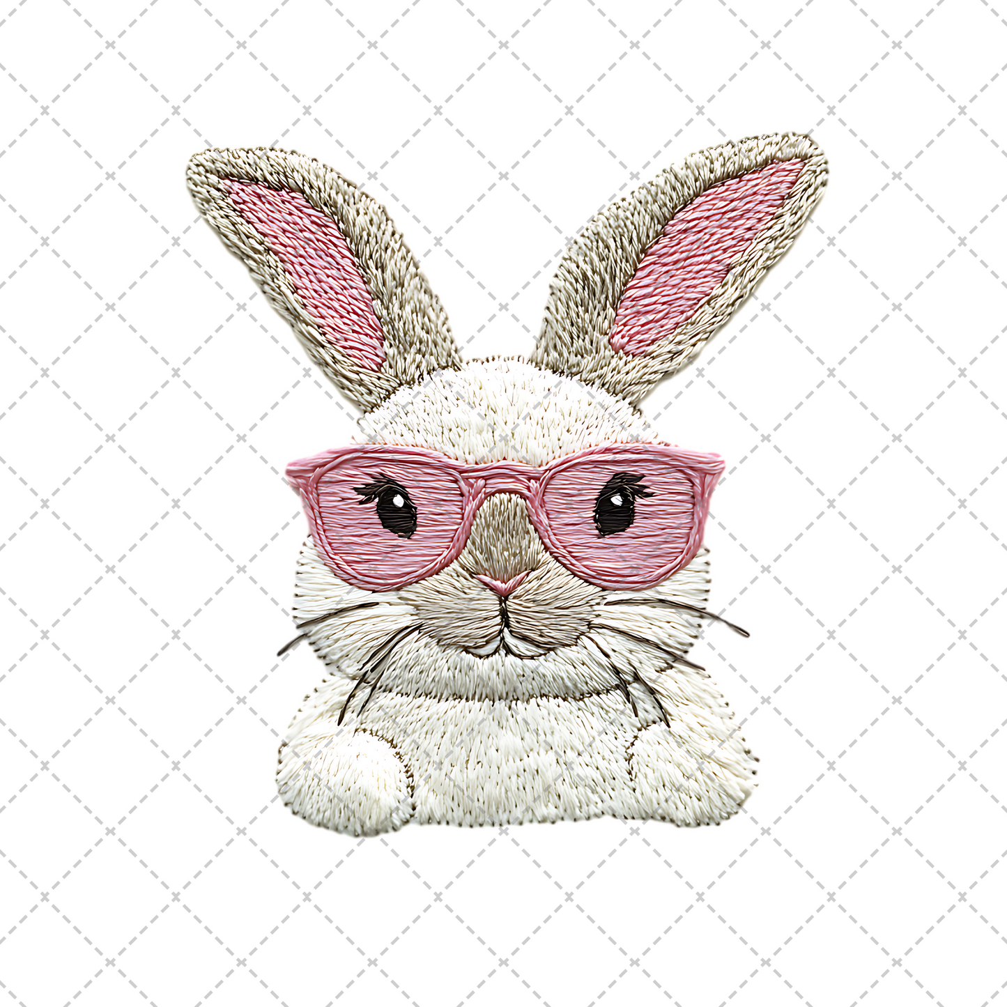 White Cute Knitted Bunny Transfer