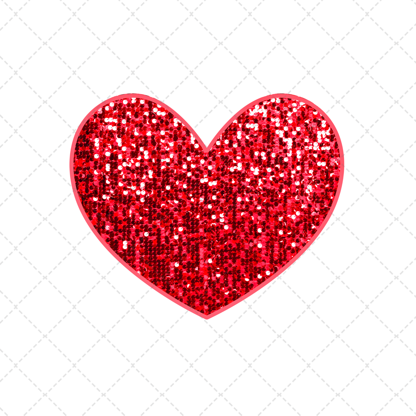 Red Sequins Heart Transfer