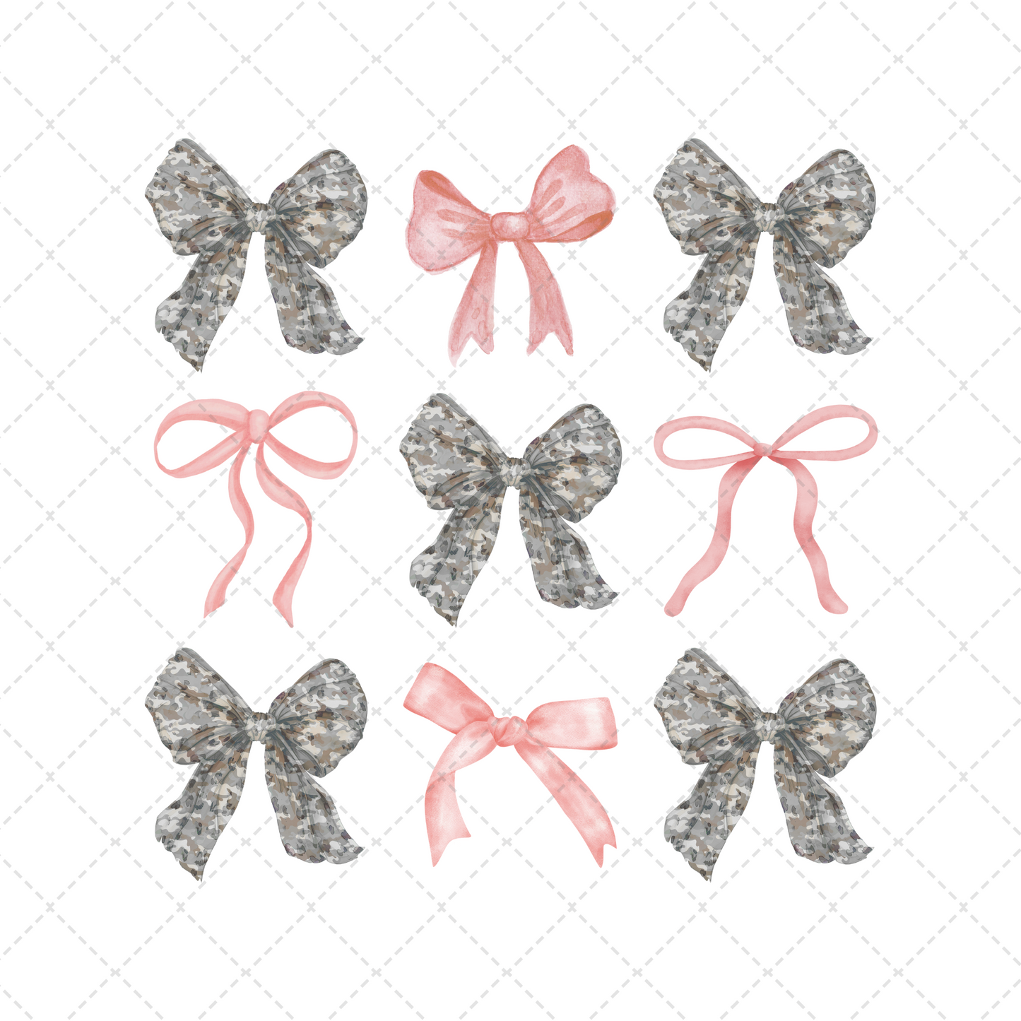 Camoflauge Coquette Bow Transfer