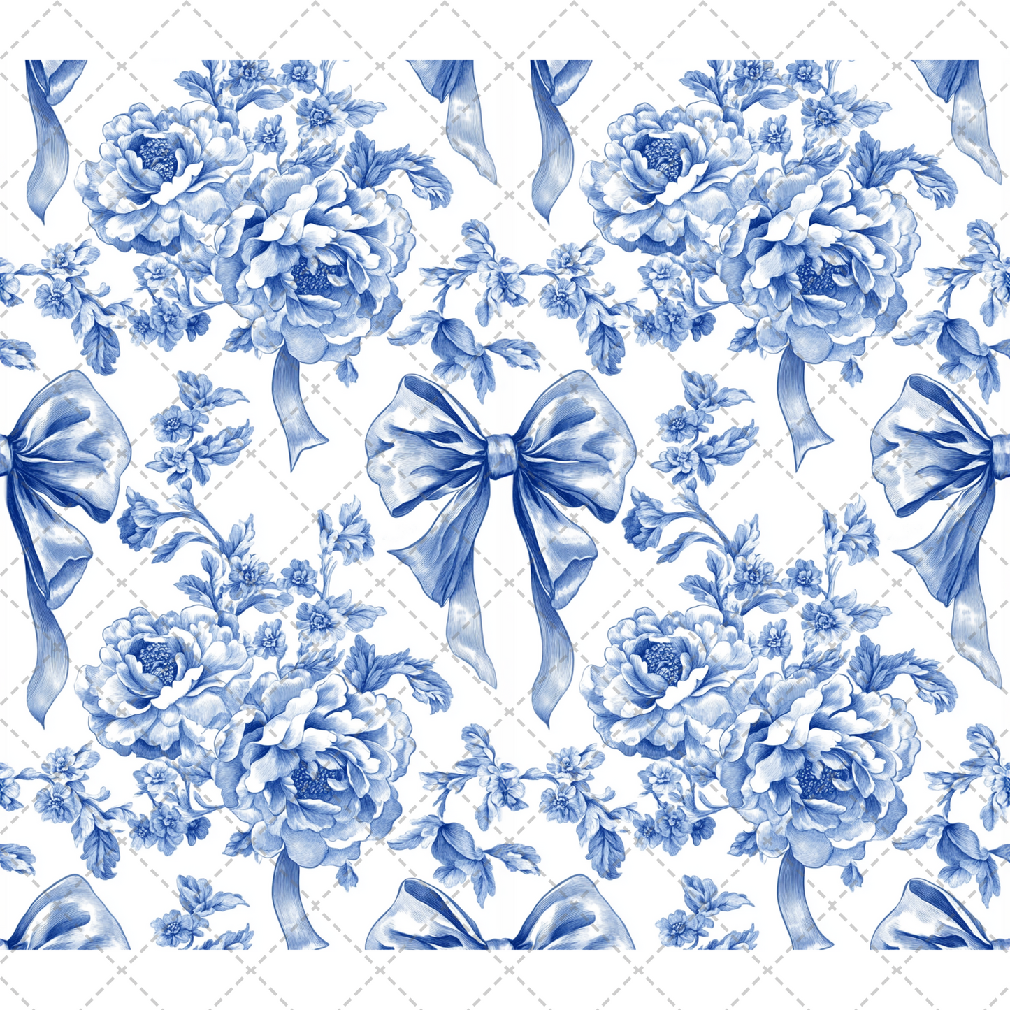 Blue Floral Coquette Wrap - Sublimation Transfer