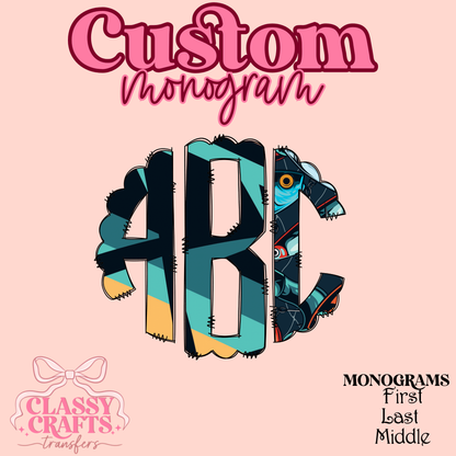 Fishing Lure - Custom Monogram Transfer