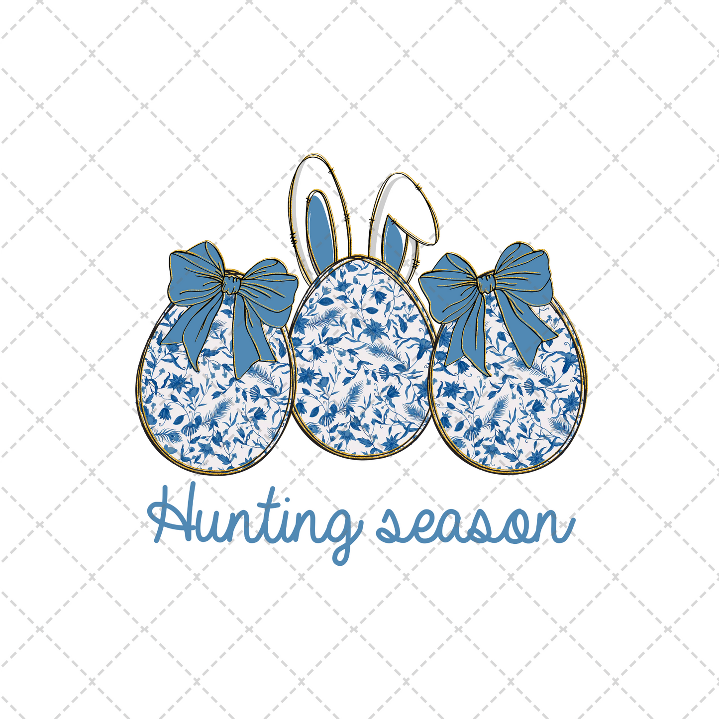 Hunting Season Blue Floral Transfer