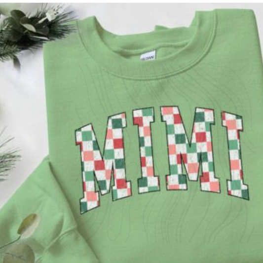 Red & Green Checkered Mimi Transfer