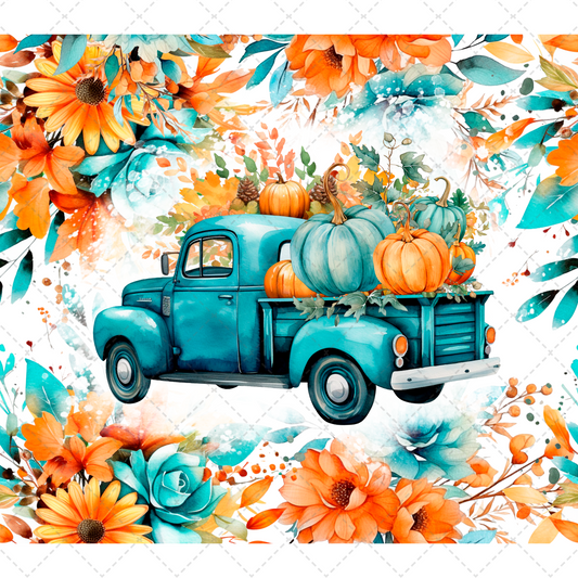 Fall Pumpkin Truck Tumbler- Sublimation Transfer