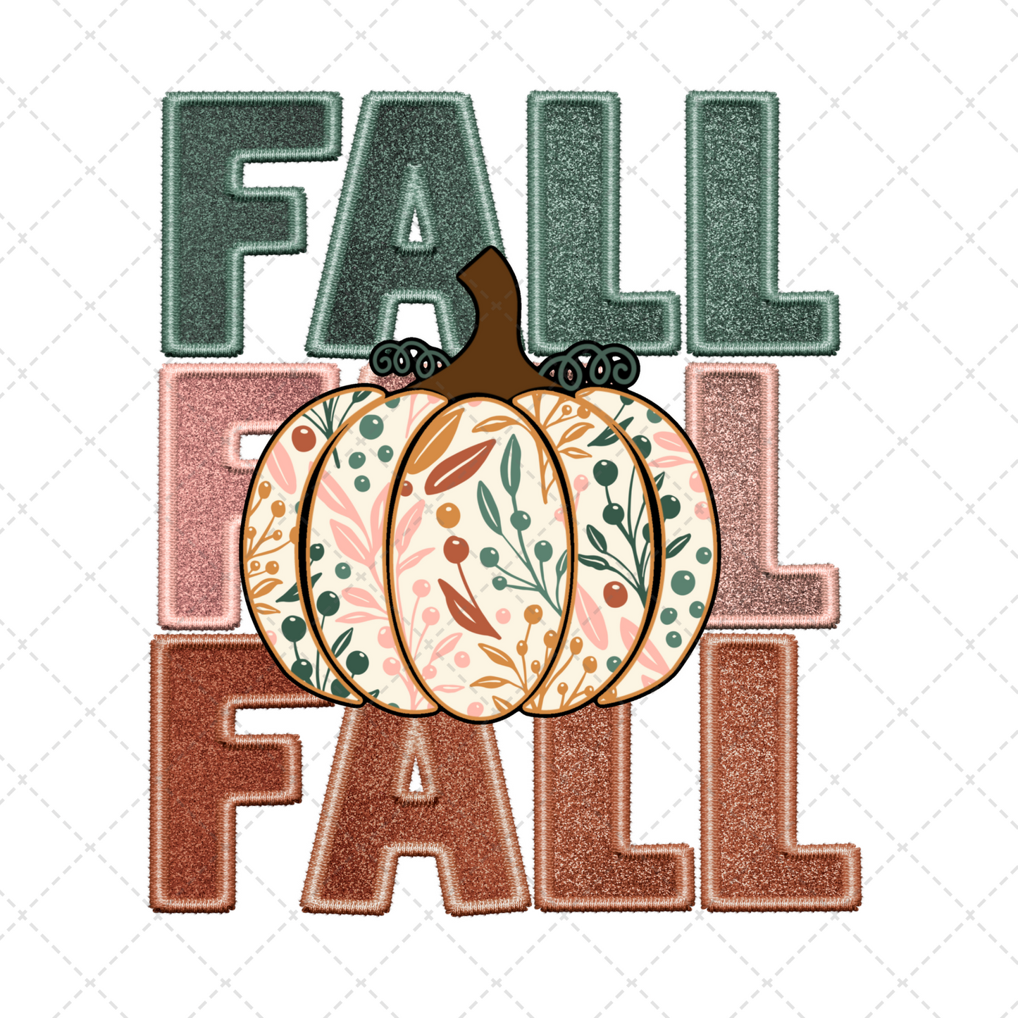 Fall And Floral Pumpkin Transfer