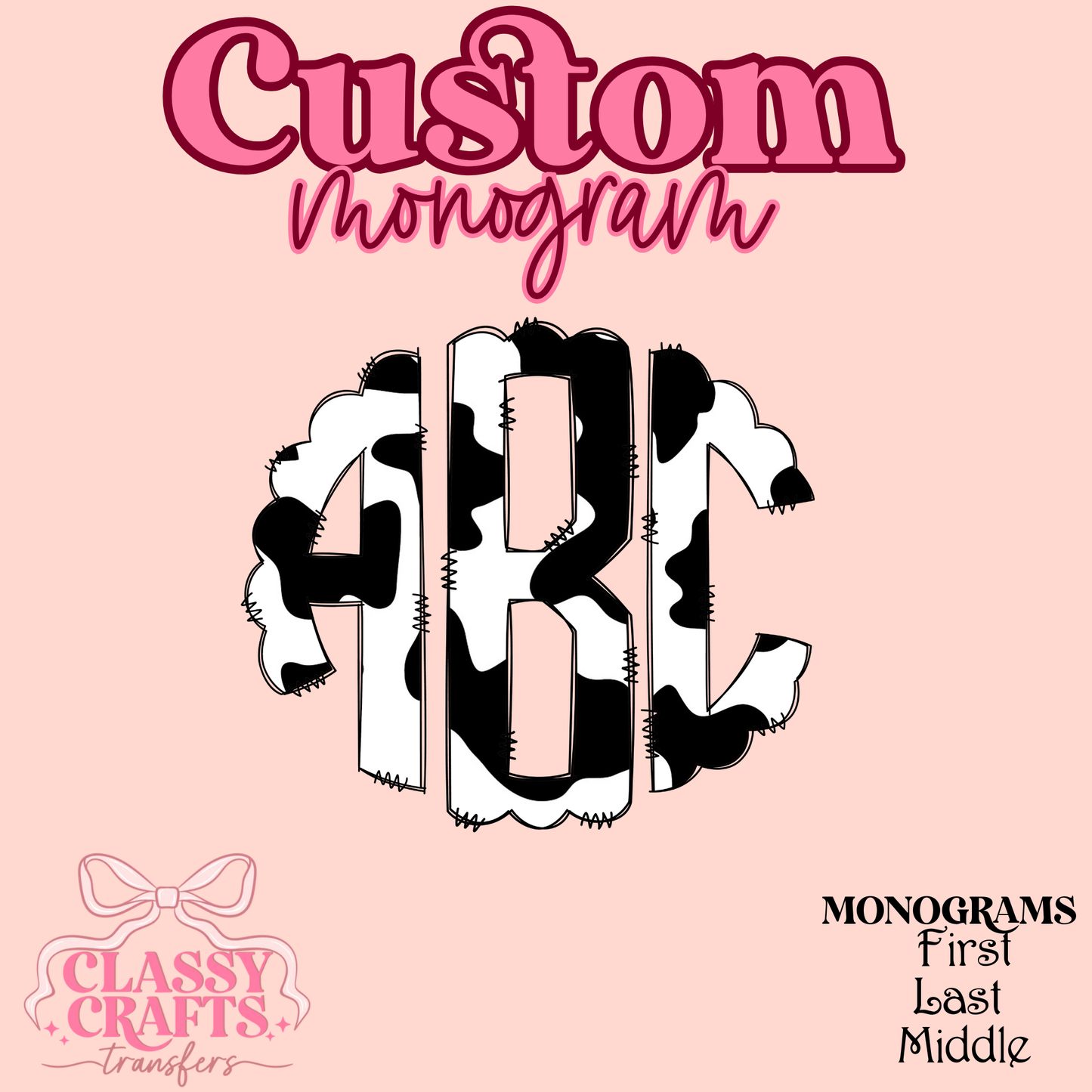 Cow Print - Custom Monogram Transfer