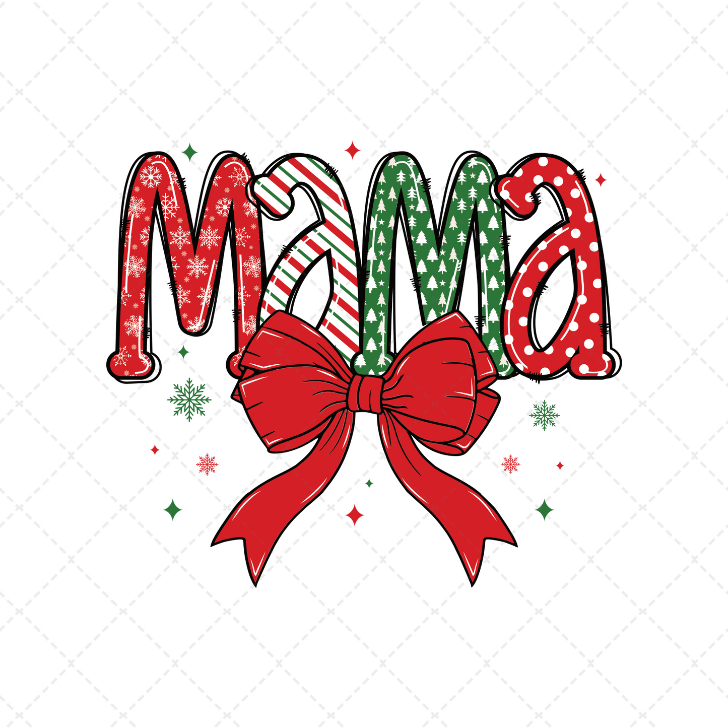 Mama Christmas Coquette Transfer