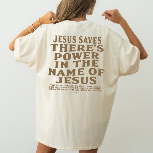 Jesus Saves   - SINGLE COLOR- Screen Print Transfer
