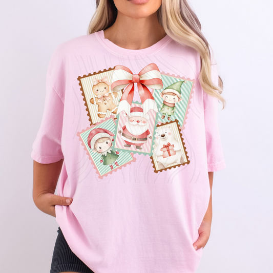 Striped Christmas Stamps Transfer