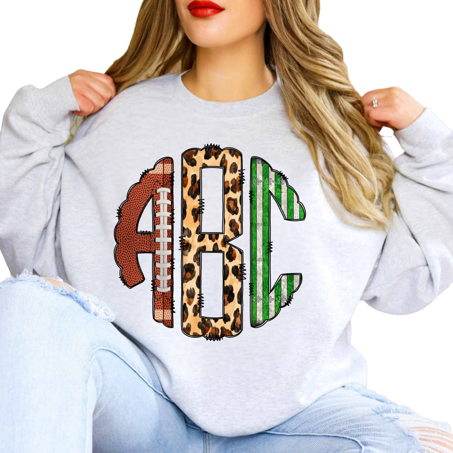 Football Field- Custom Monogram Transfer