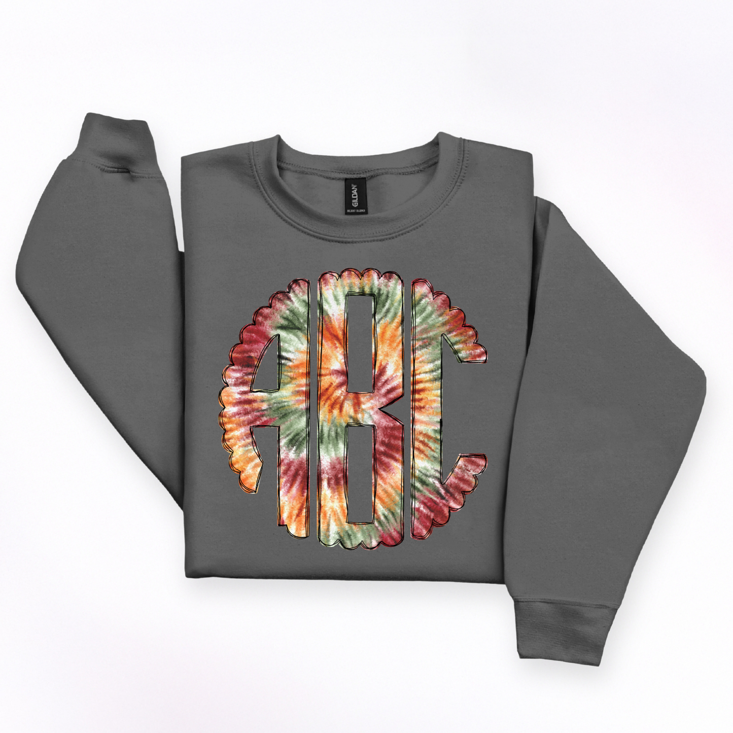 Fall Tie Dye - Custom Monogram Transfer