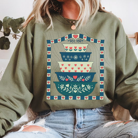 Vintage Nesting Bowls Transfer