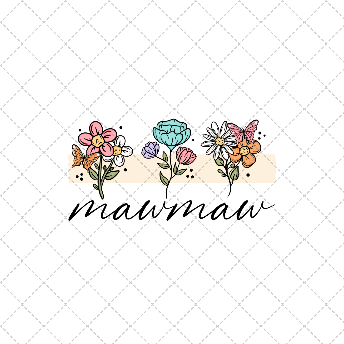 Mamaw Floral Transfer