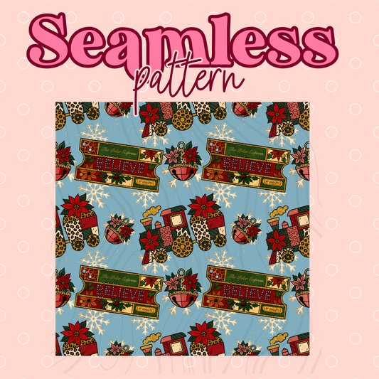 Christmas Train Seamless Transfer