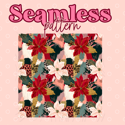 Poinsettias Seamless Transfer