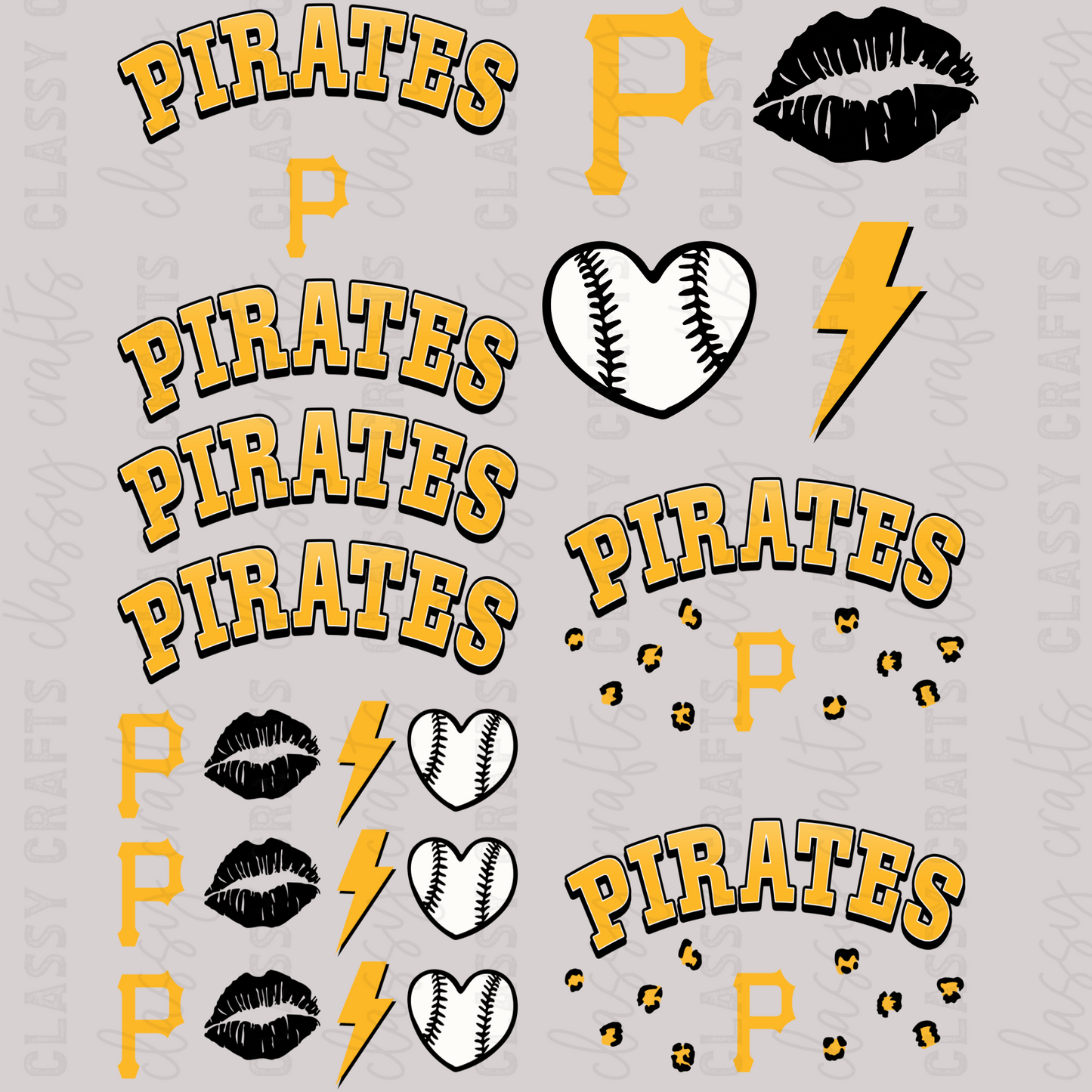 Pirates -  30x24 - MINI PREMADE GANG SHEET