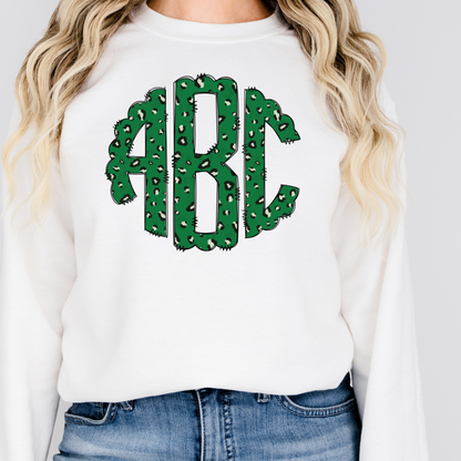 St.Patrick's Day Green Leopard - Custom Monogram Transfer