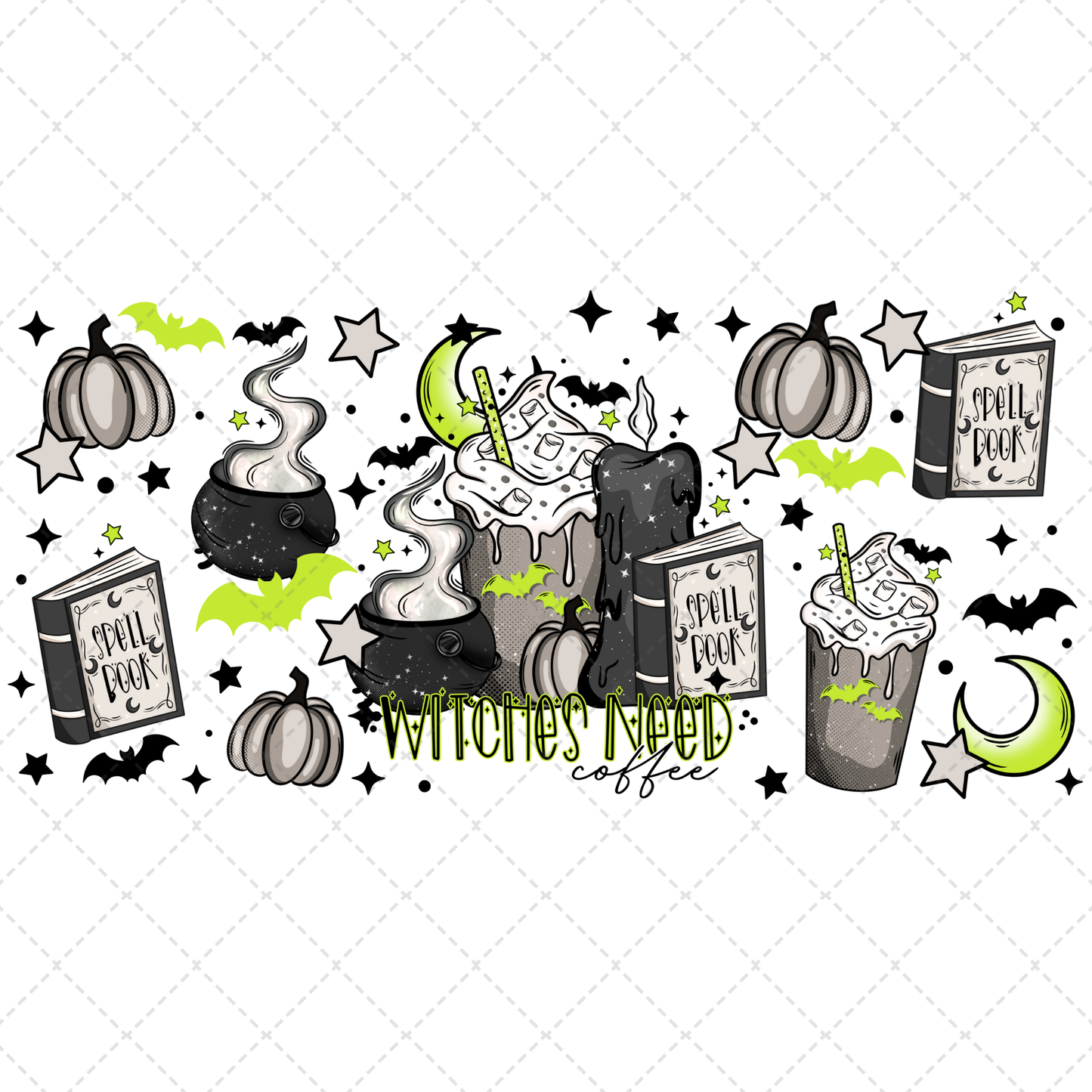 Witches Coffee Wrap- Sublimation Transfer