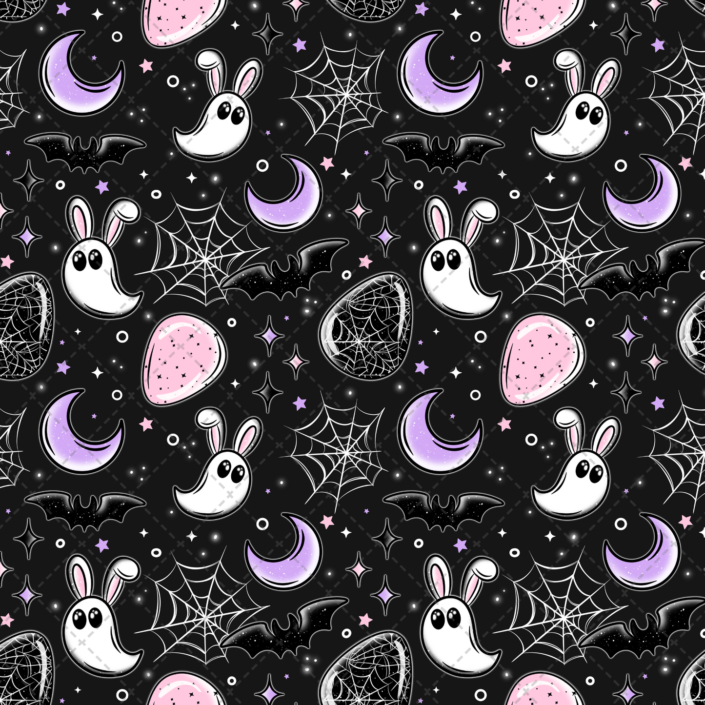 Ghostie Bunny Seamless - Sublimation Transfer