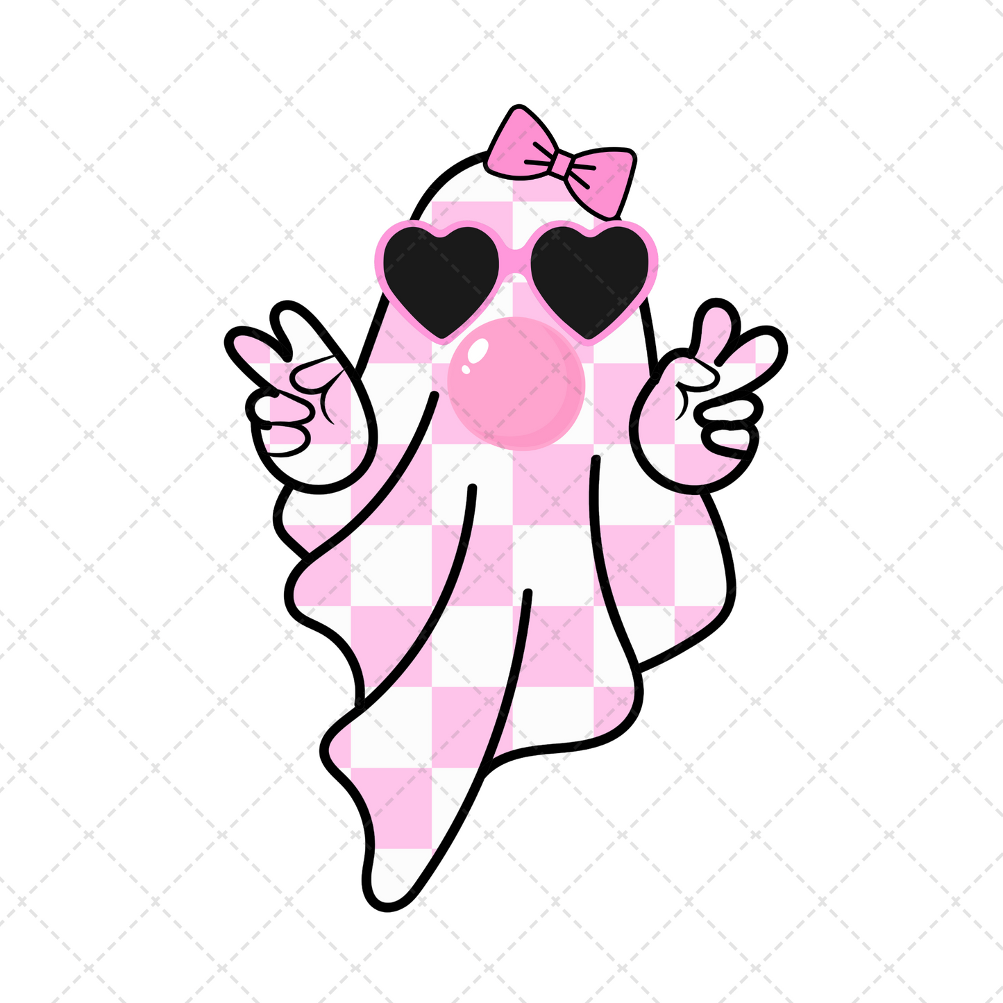 Pink Checkered Ghost Transfer