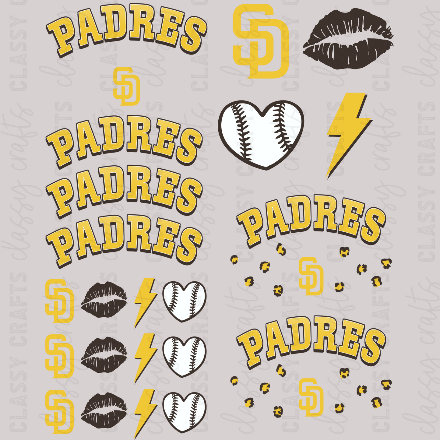 Padres -  30x24 - MINI PREMADE GANG SHEET