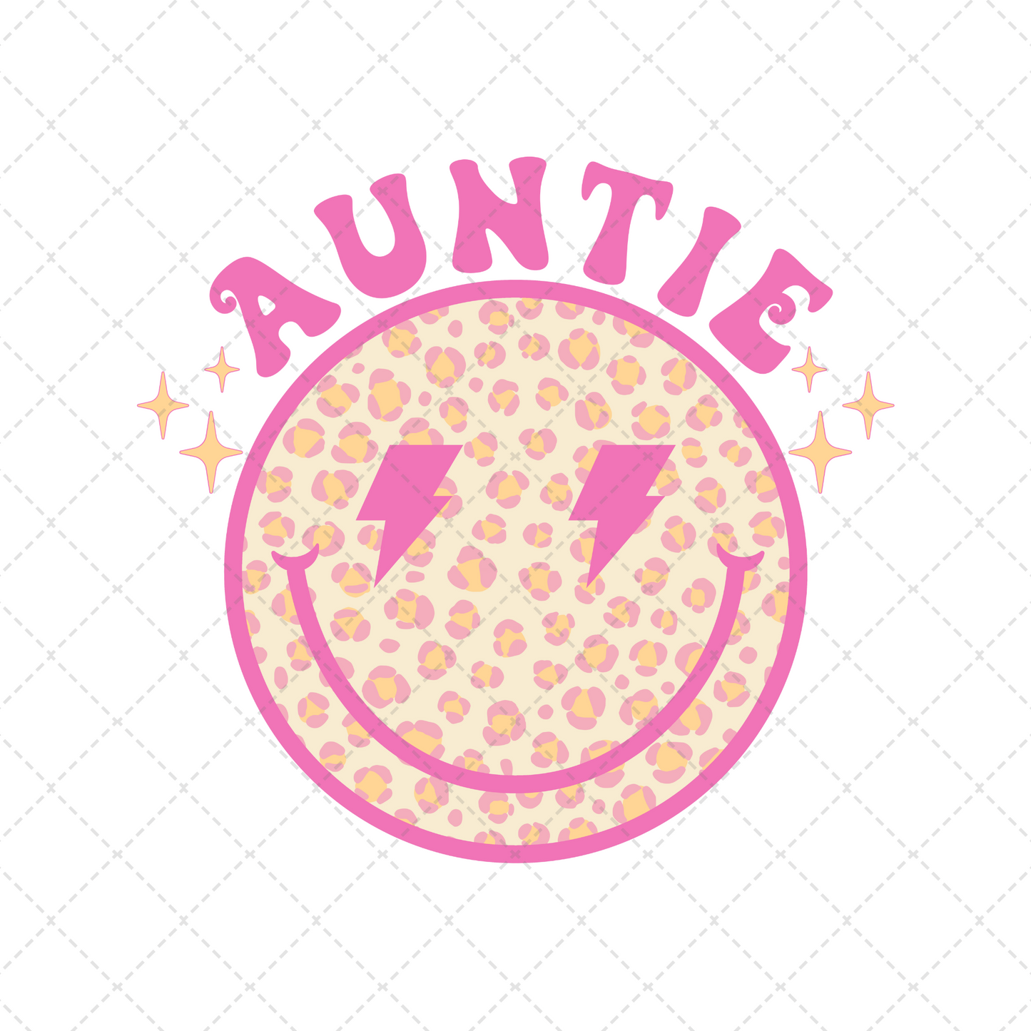 Auntie Leopard Smiley Transfer